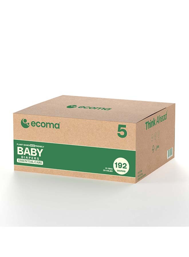 Ecoma حفاضات إيكوما للعناية الأساسية للأطفال 24 قطعة × 8 علبة، الحجم 5 - Image 1